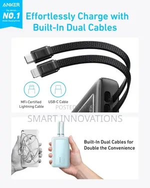Anker Zolo Power Bank (20K With Built-in USB C and Lightning Cable)