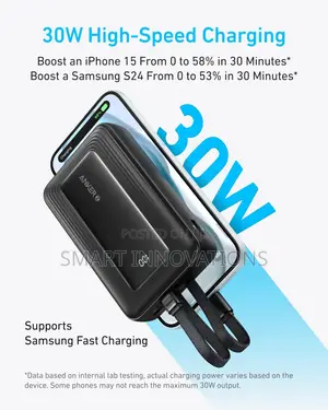 Anker Zolo Power Bank (20K With Built-in USB C and Lightning Cable)