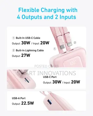 Anker Zolo Power Bank (20K With Built-in USB C and Lightning Cable)