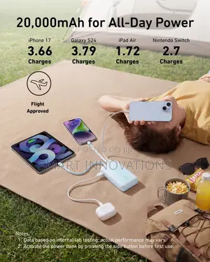 Anker Zolo Power Bank (20K With Built-in USB C and Lightning Cable)