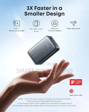 Anker Nano Power Bank (, 45W, Built-in Retractable USB-C Cable)