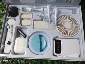 12-in-1 NEO 500 Smart Watch Combo Set - Airpod, Power Bank - Silver