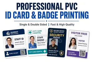 Professional PVC ID Card Badge Printing – Single Double Sided