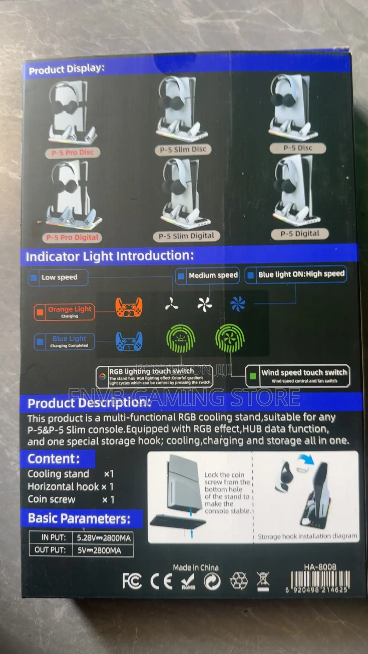 PS5 Multifunctional Cooling Stand RGB