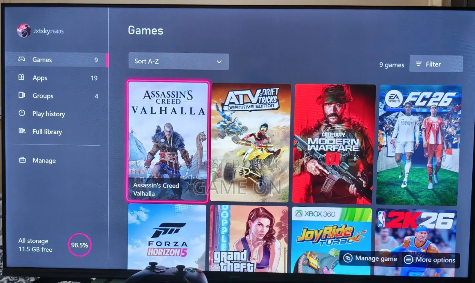 Xbox One S 1tb 17+ Games FC27 Inclusive