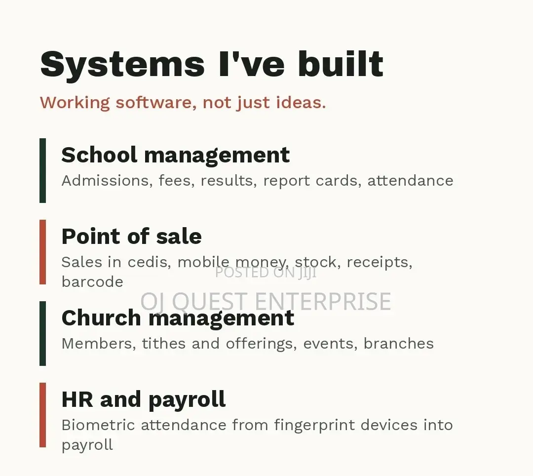 Custom Software for Schools, Shops, Churches Companies