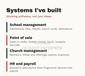 Custom Software for Schools, Shops, Churches Companies