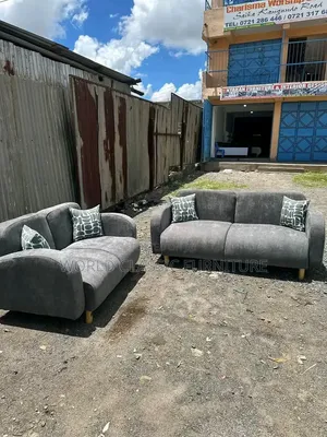 Modern Grey Fabric Sofa Set