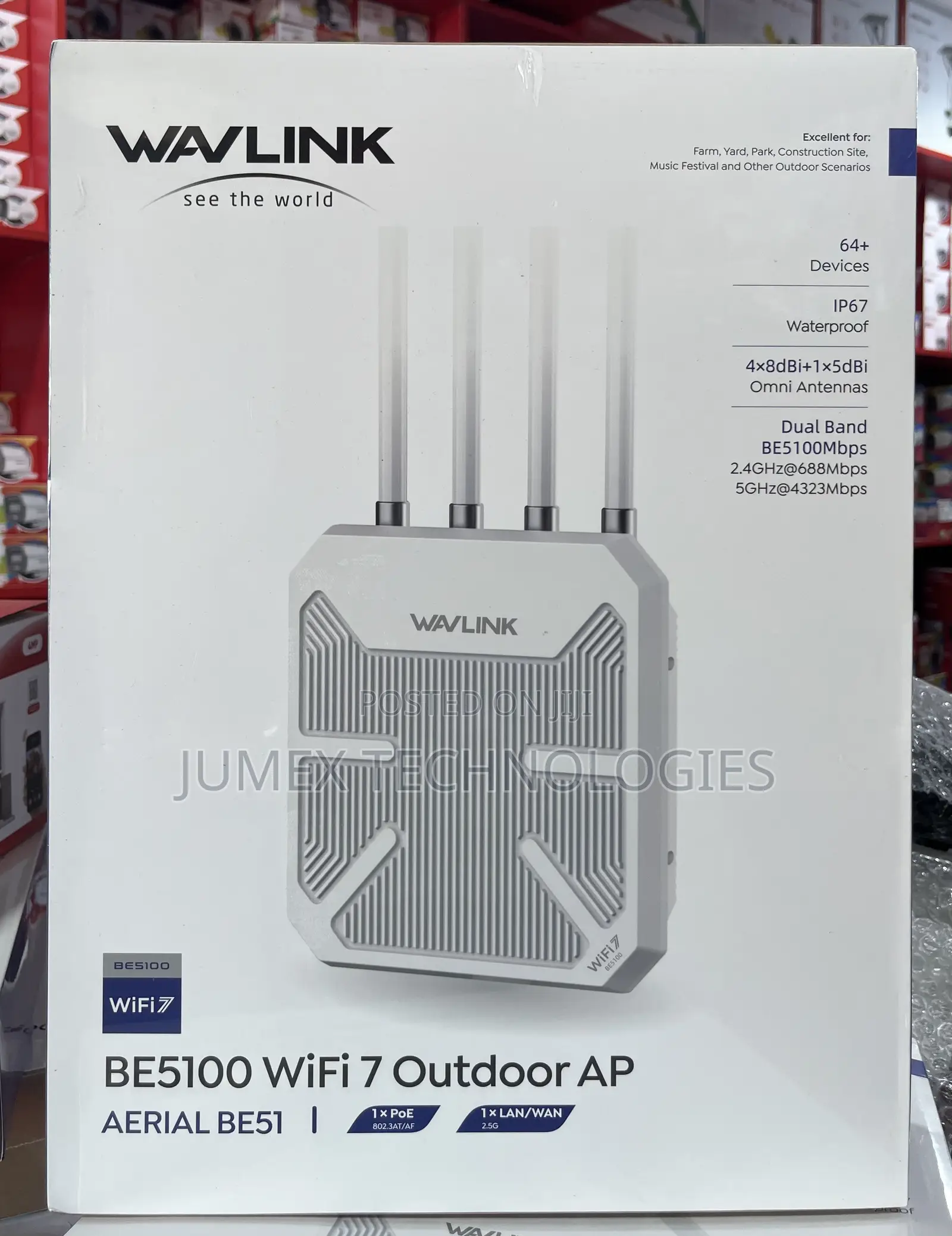 Wavelink Be5100 Wifi 7 Outdoor Ap Aerial Be51 Wv-Win573hbe2