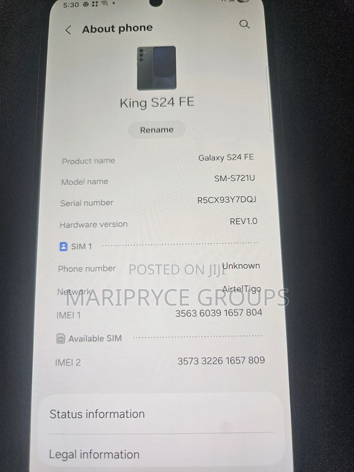 Samsung Galaxy S24 FE 256 GB Gray