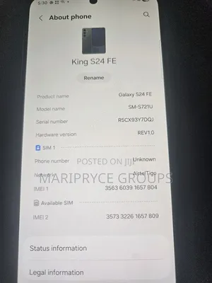 Samsung Galaxy S24 FE 256 GB Gray