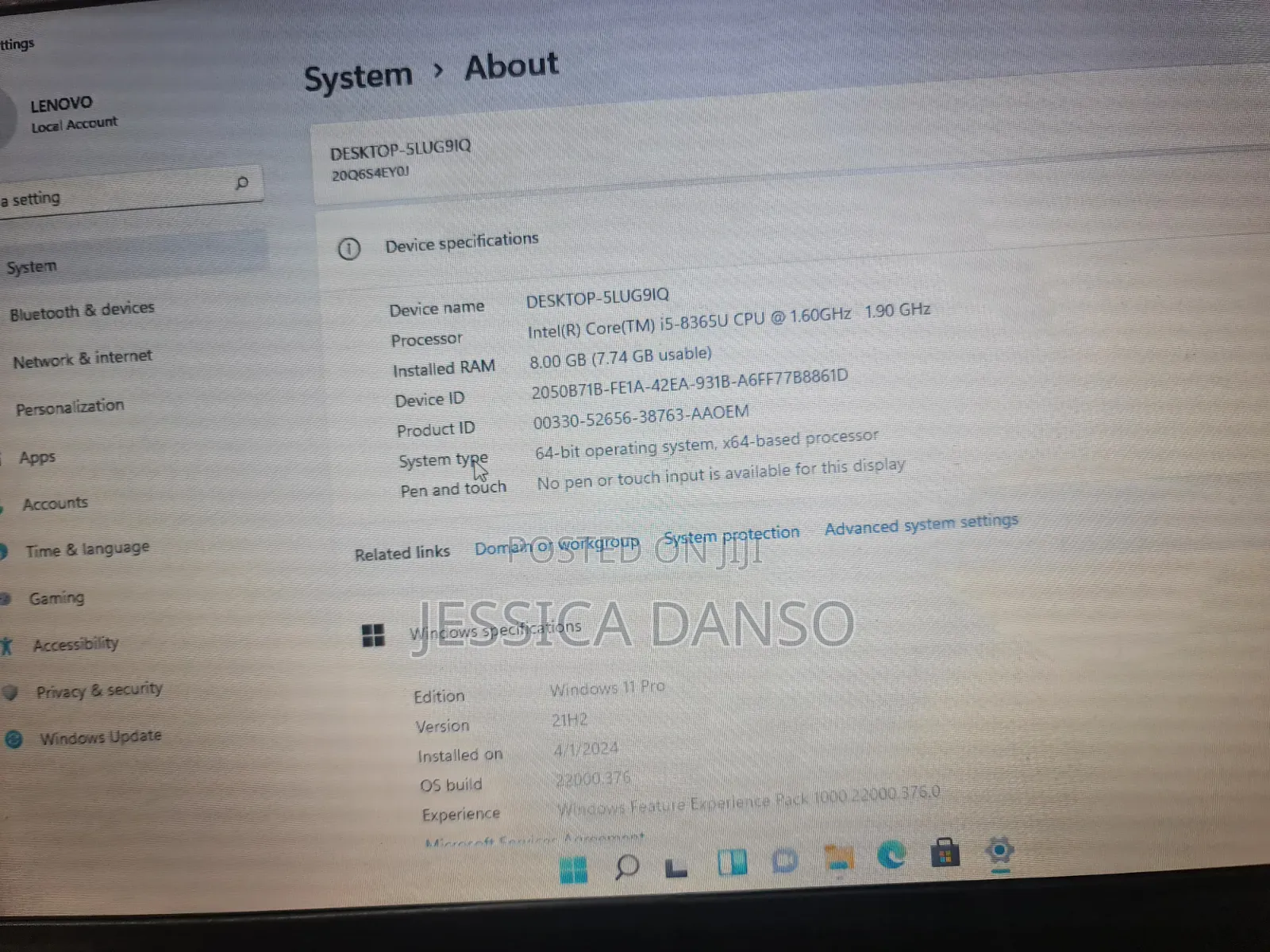 Laptop Lenovo ThinkPad L490 8GB Intel Core i5 SSD 256GB