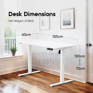 120x60cm Height-Adjustable Electric Desk – Sit/Stand Workstation