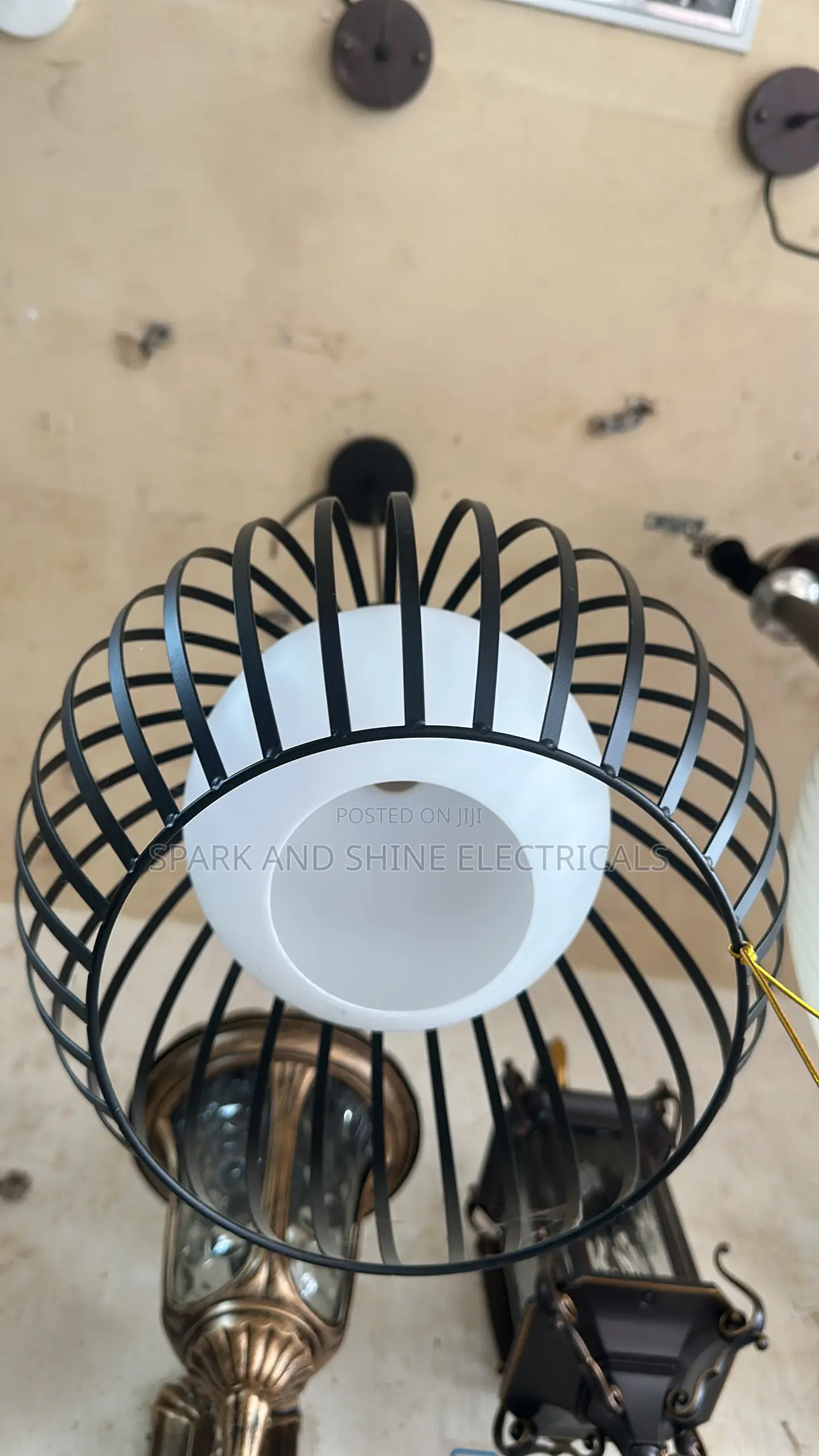 Modern Black Cage Pendant Light