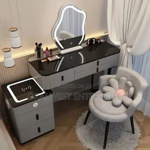 Elegant Wireless Charging Nordic Dressing Table With Multi-Functional
