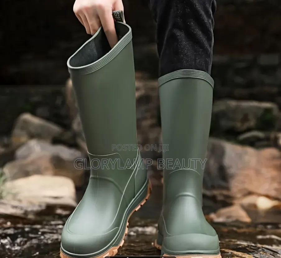 Waterproof Tall Rubber Rain Boots– High-Calf Non-Slip Mud & Work Boots