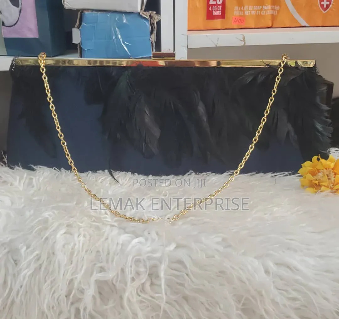 Black Feather Women's Clutch