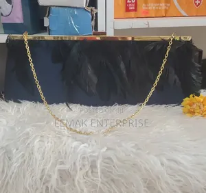 Black Feather Women's Clutch