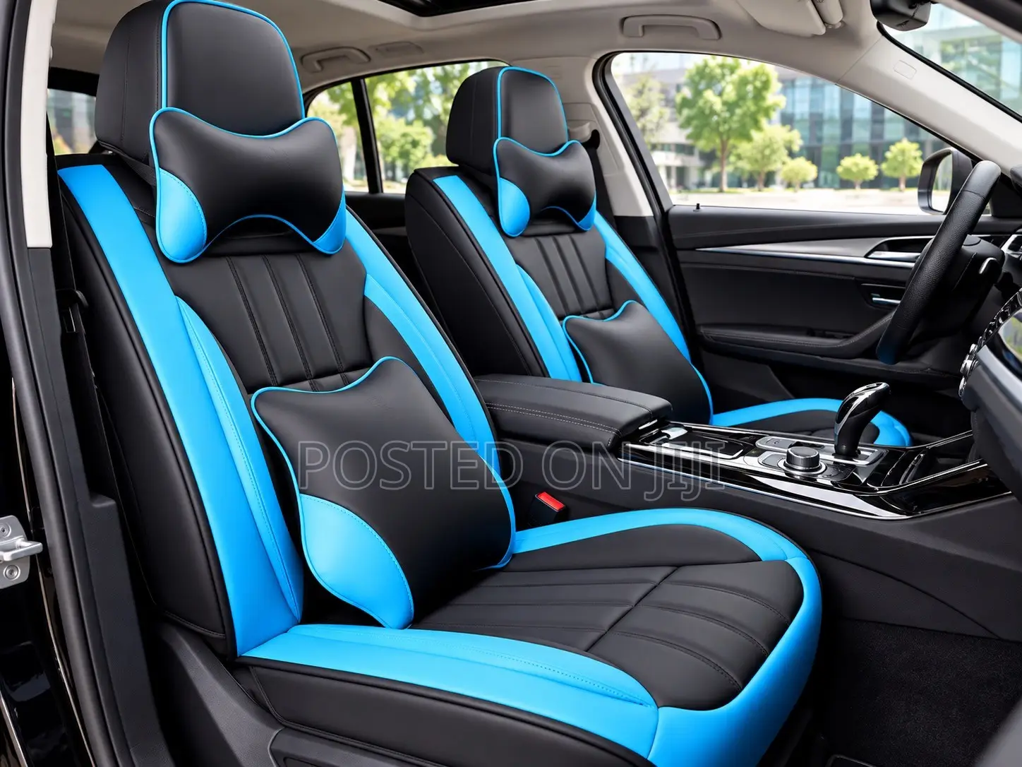 Super Luxurious Car Seat Cover With Neck Rest and Throw Pillows