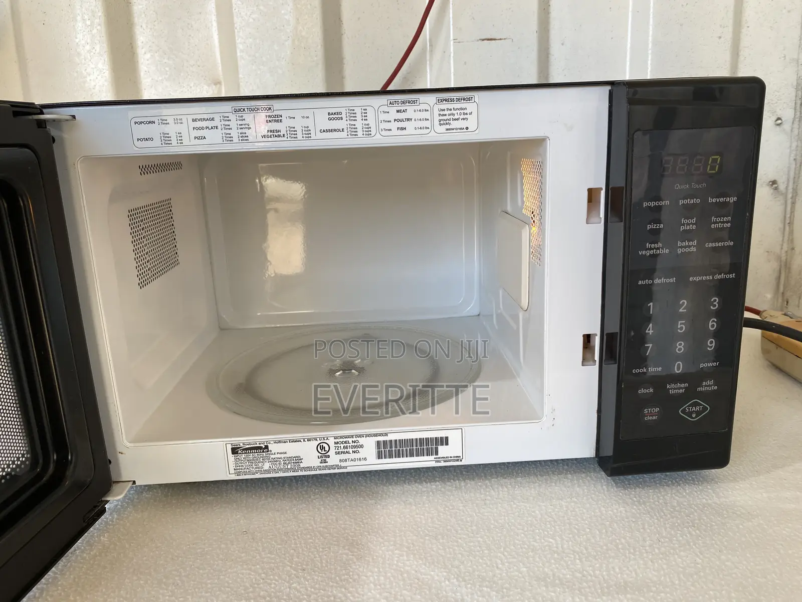 American Standard Kenmore 20L Black Smooth Leather Finish Microwave