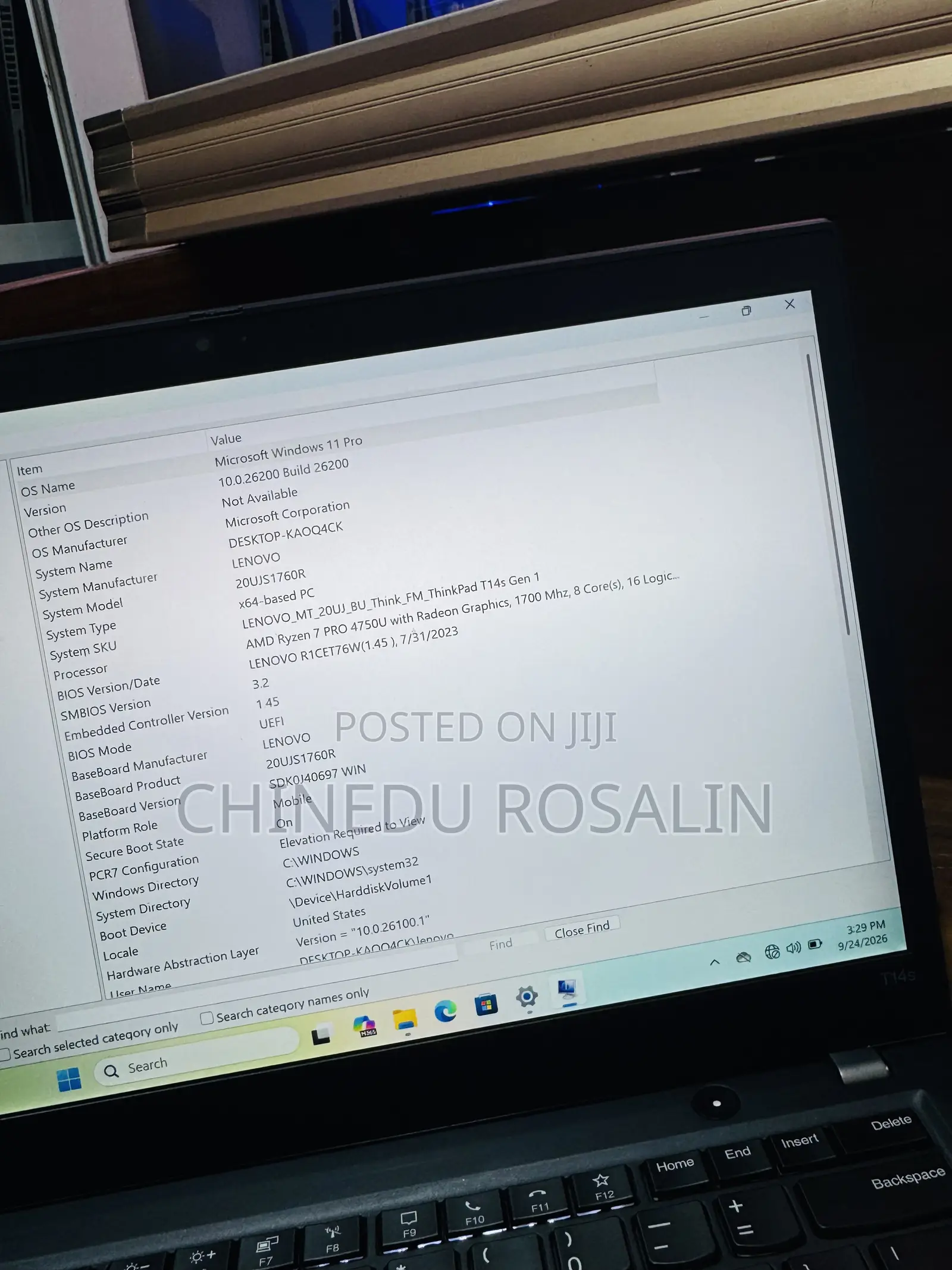 Laptop Lenovo ThinkPad T14s Gen 1 16GB AMD Ryzen 7 SSD 256GB