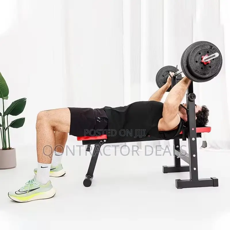 Qontractor Sports Gym Bench Barbell Rack Adjustable