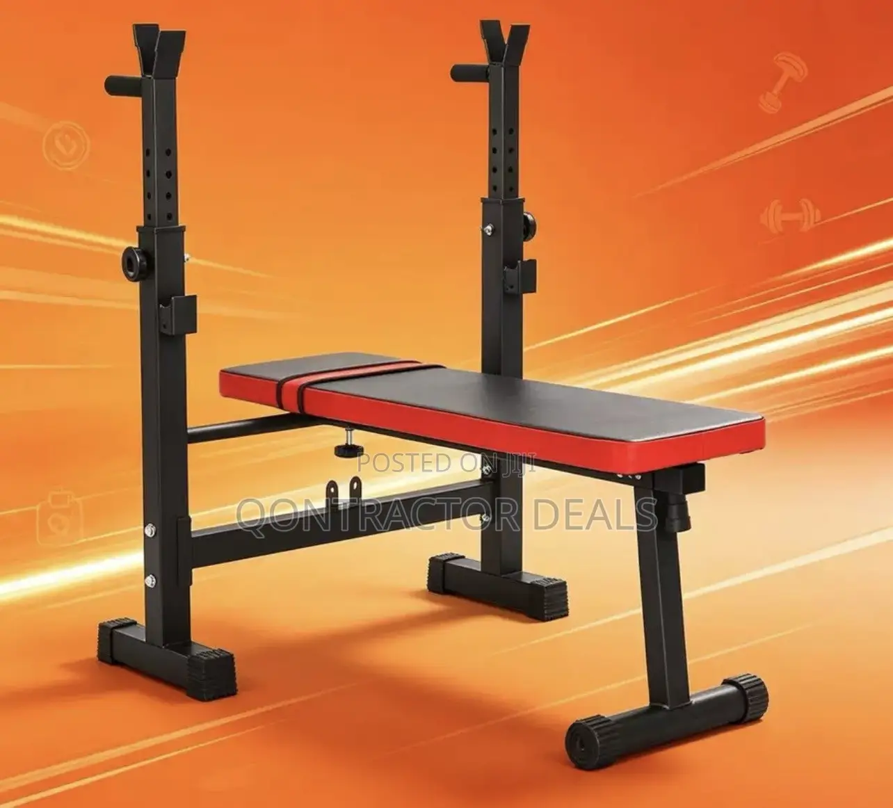 Qontractor Sports Gym Bench Barbell Rack Adjustable