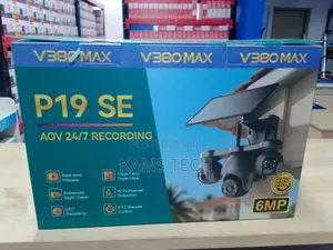 V380max 3lens 4G Sim PTZ Solar Camera (Black)