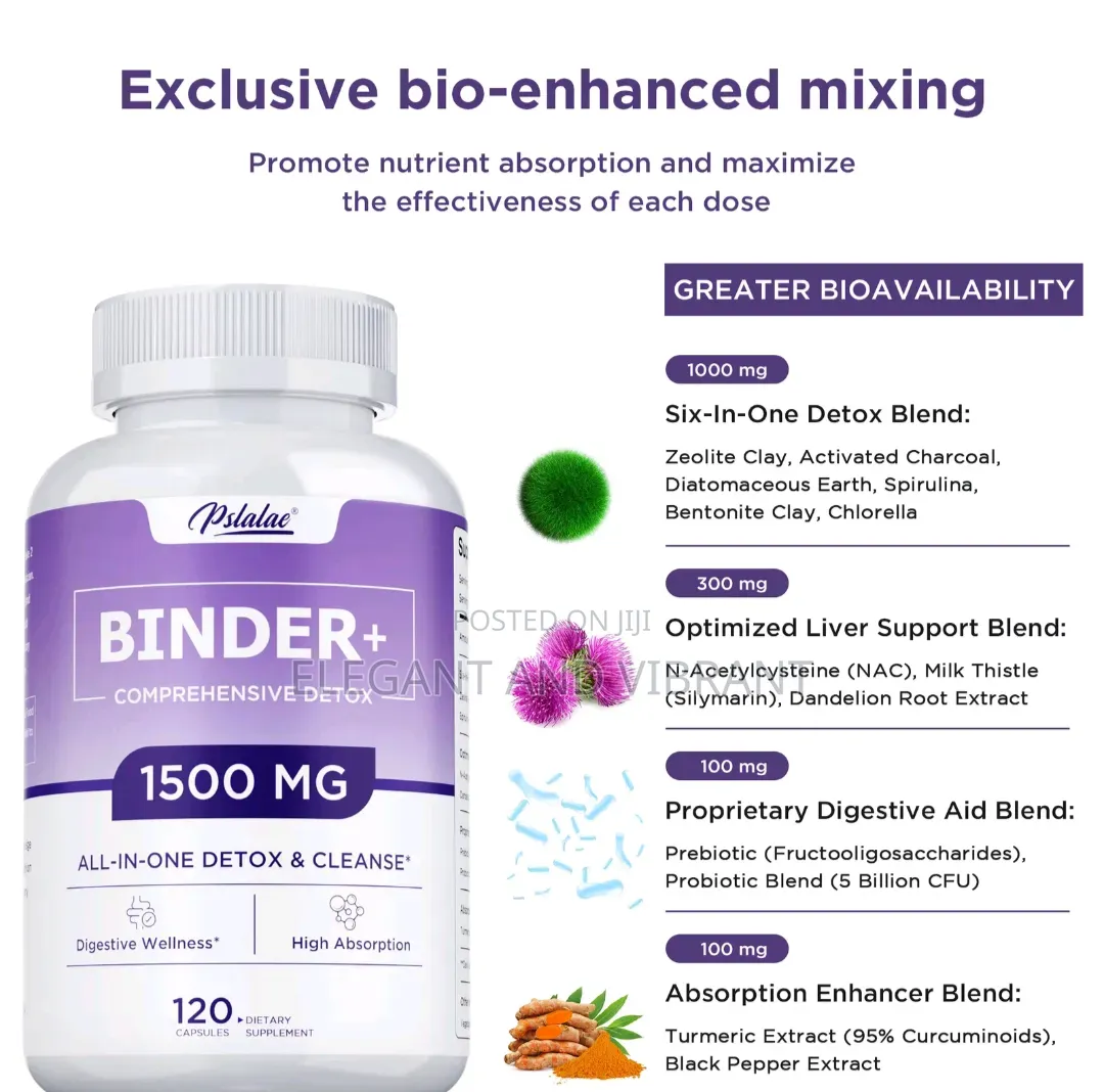 Binder Detox - Activated Carbon, Zeolite-Detox Support,Natural Cleanse