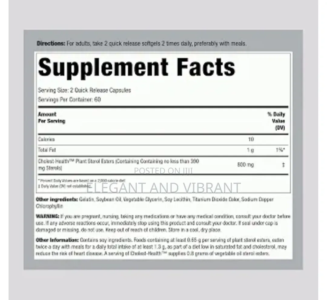 Cholesterol Health Supplement | 120 Softgels