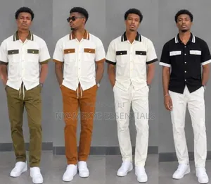 Men's Vintage 2-Piece Set Shirt+pant At