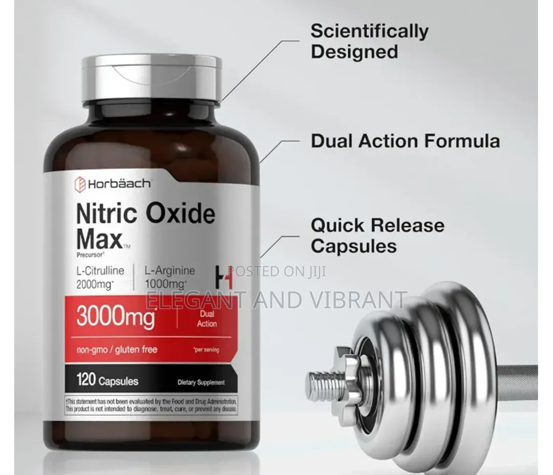 Nitric Oxide Supplement, 3000mg 120 Capsules