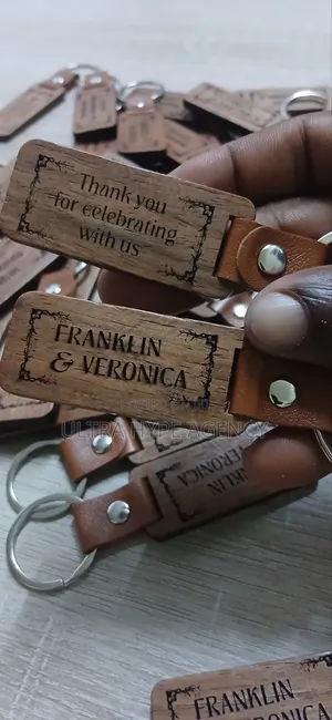 Wooden Keyring With Leather Neck