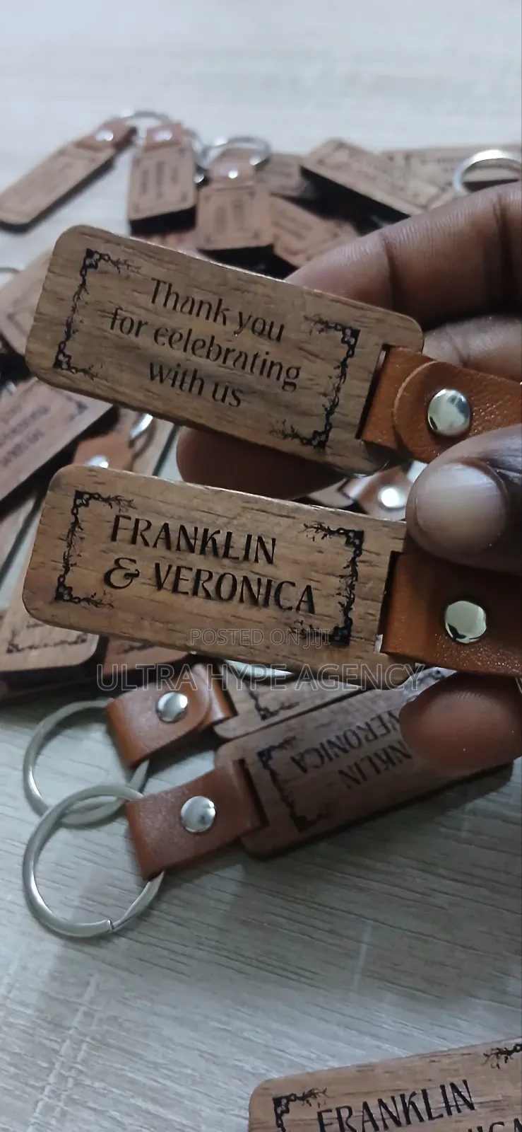 Wooden Keyring With Leather Neck