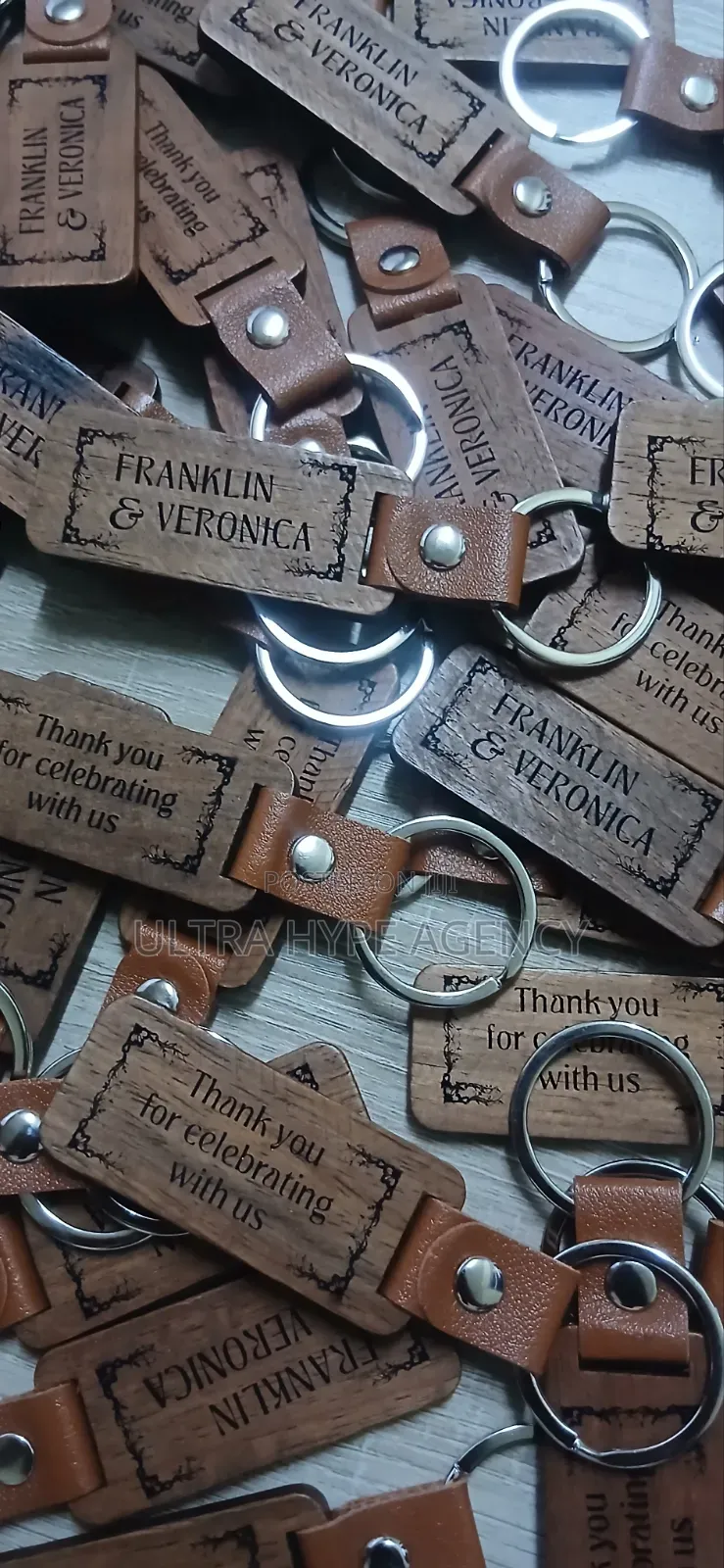 Wooden Keyring With Leather Neck