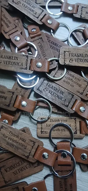 Wooden Keyring With Leather Neck