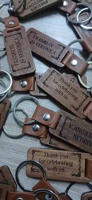 Wooden Keyring With Leather Neck