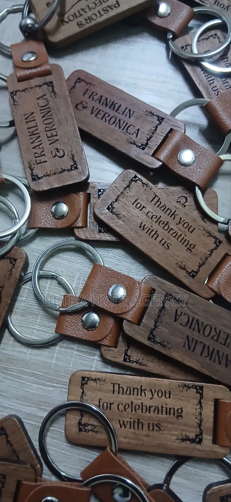 Wooden Keyring With Leather Neck