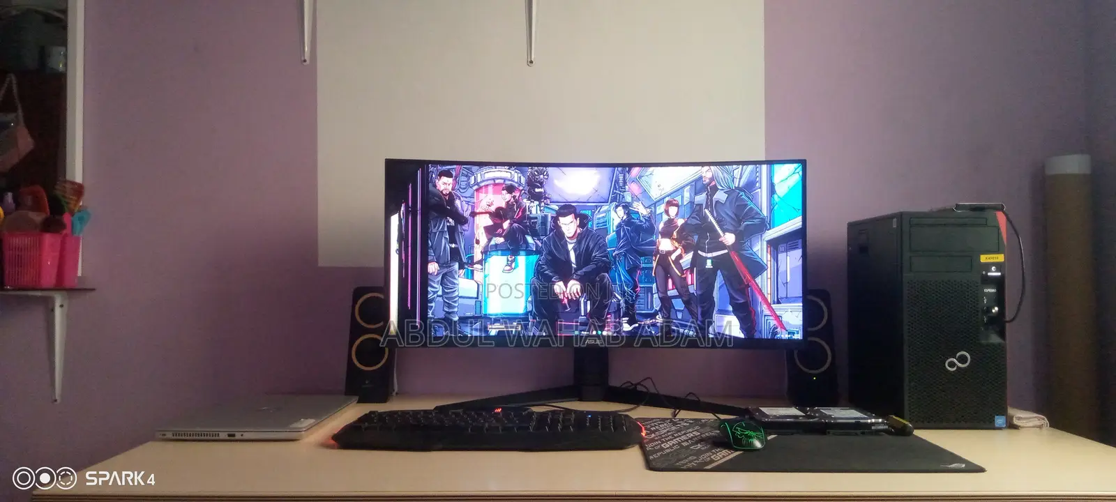 ASUS Tuf 34'' Gaming Monitor-Partial Broken Screen (Read Description)