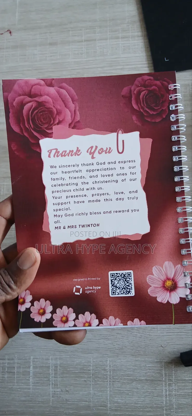 Notepad for Naming Ceremony