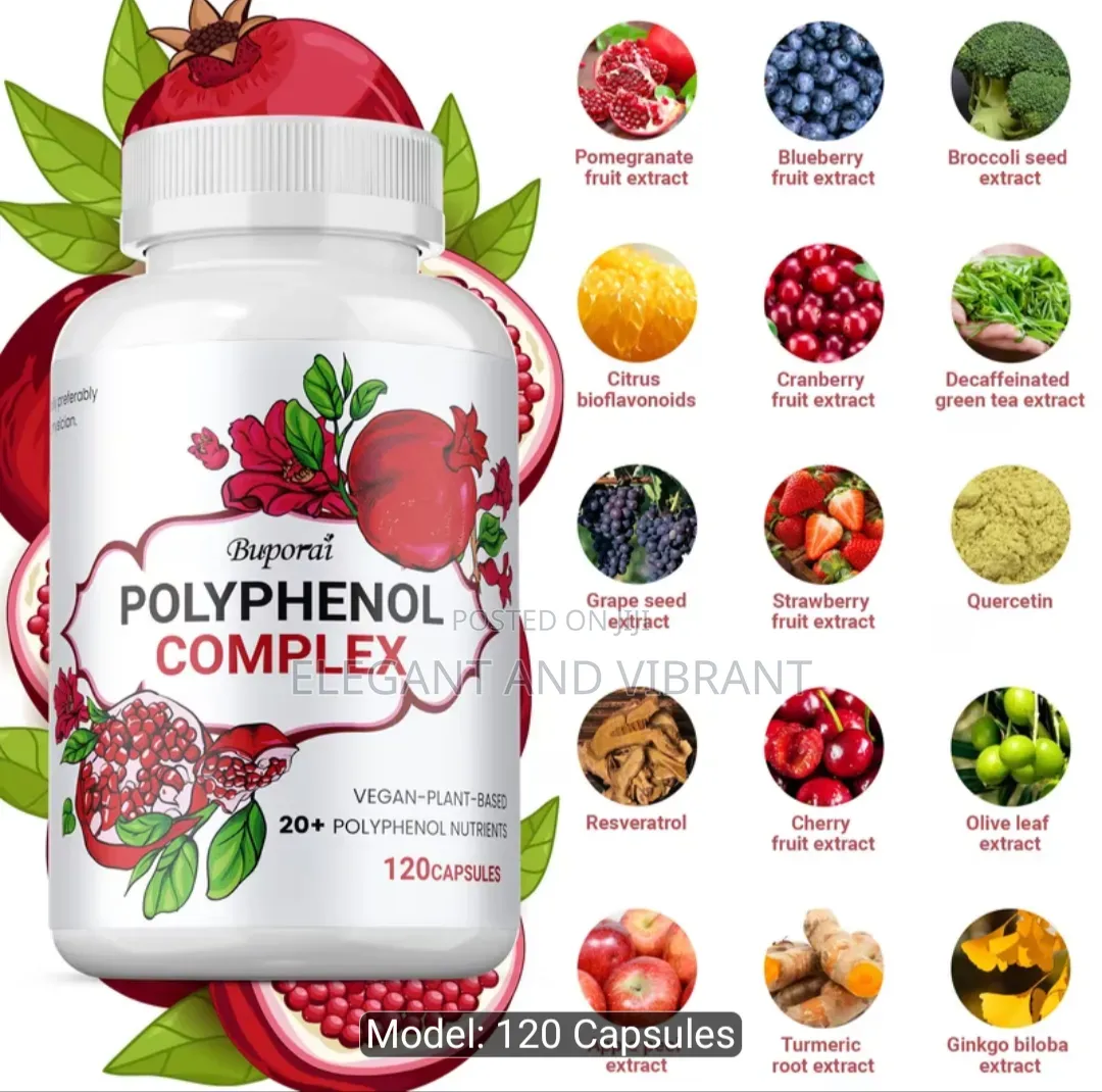 Polyphenol Complex Caps - With Trans Resveratrol,Grape Seed,Turmeric