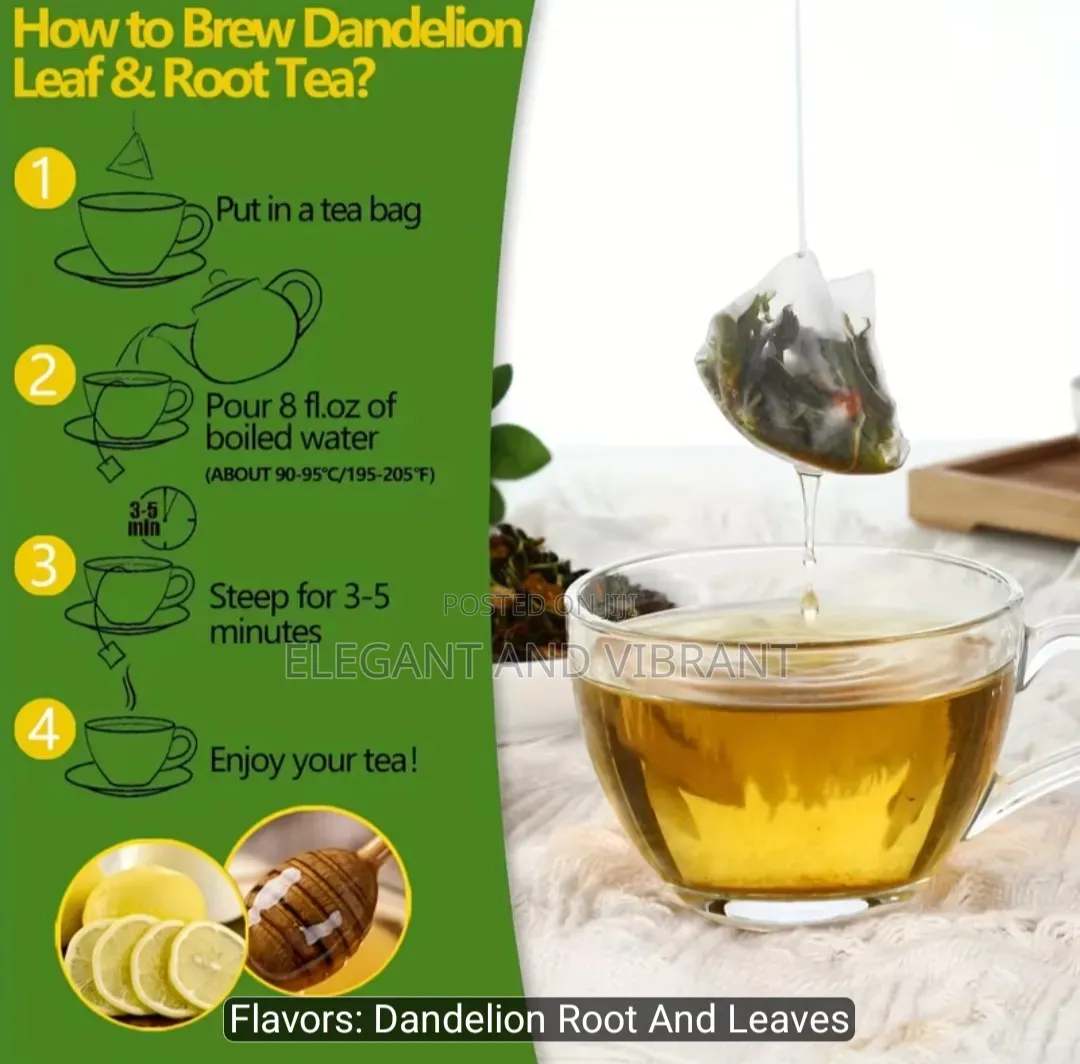 Dandelion Root and Leaf Tea Bags, 100 Bags/200g, Leaves and Root S