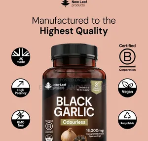 Black Garlic Capsules + Naturally Occurring SAC Polyphenols,180 Caps