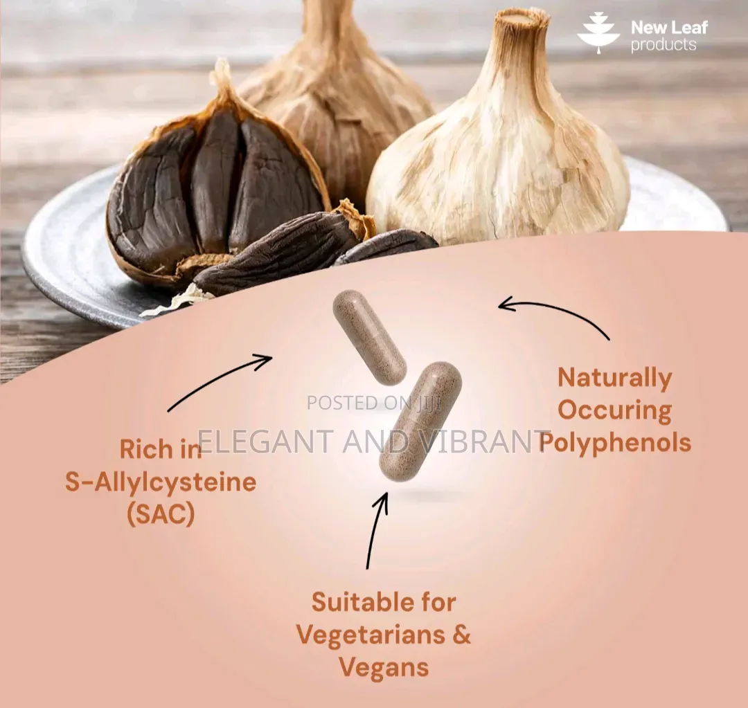 Black Garlic Capsules + Naturally Occurring SAC Polyphenols,180 Caps