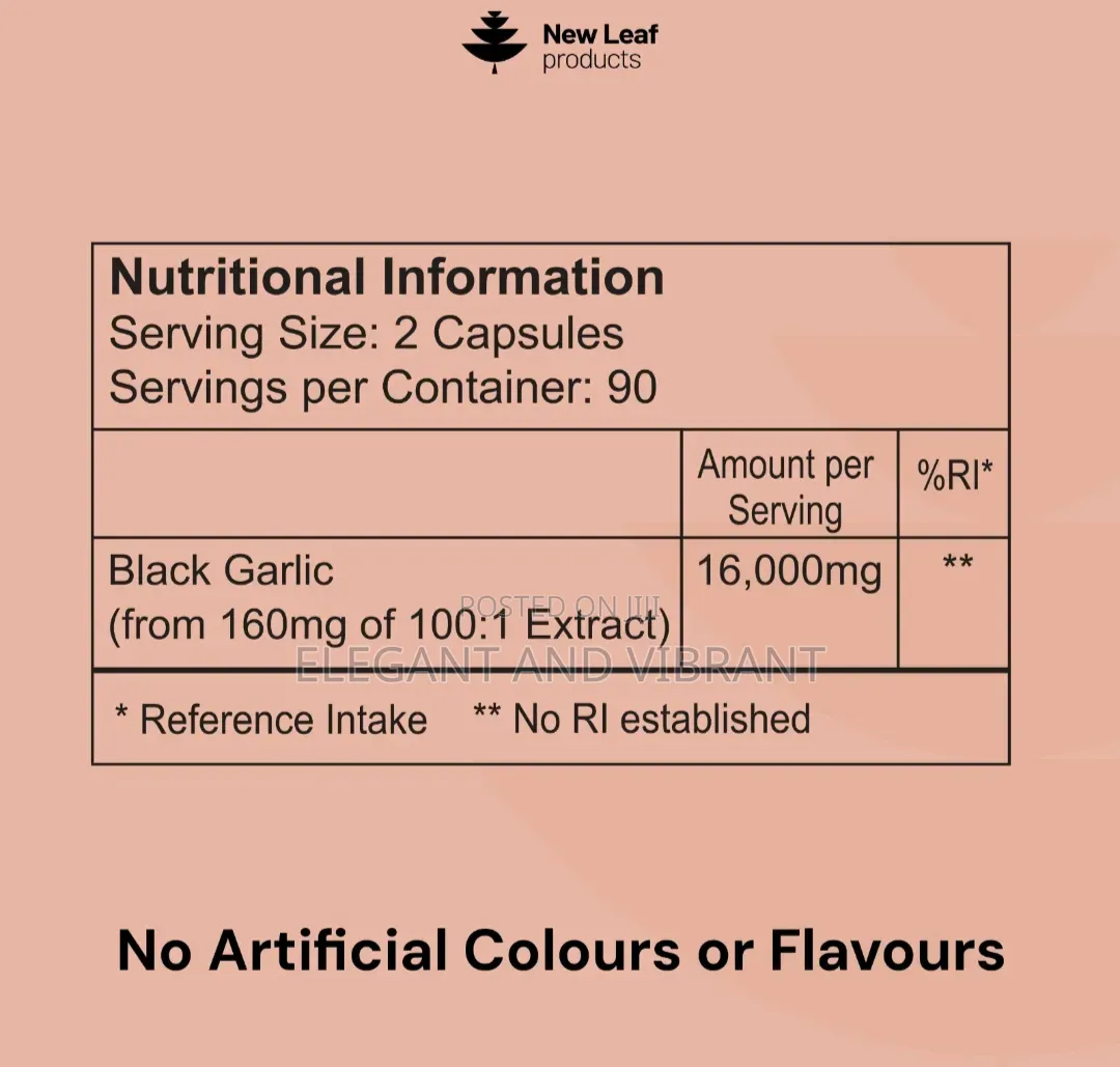 Black Garlic Capsules + Naturally Occurring SAC Polyphenols,180 Caps