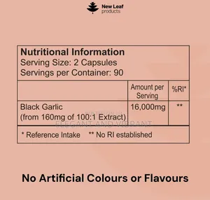 Black Garlic Capsules + Naturally Occurring SAC Polyphenols,180 Caps