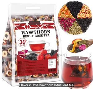 Hawthorn Lotus Leaf Tea, 30 Bags/300g, No Additives,