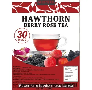 Hawthorn Lotus Leaf Tea, 30 Bags/300g, No Additives,