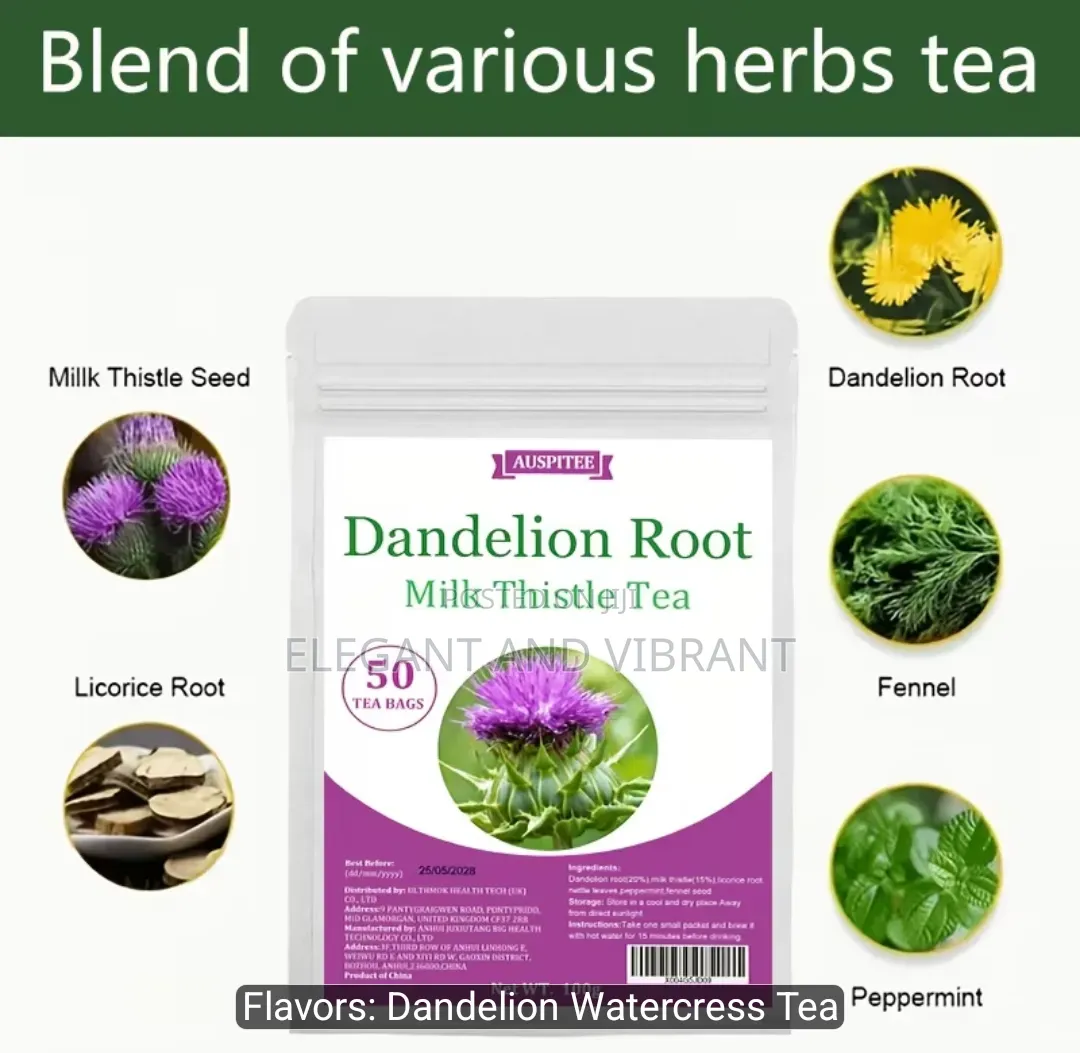 Dandelion Root Milk Thistle Tea,50 Packs,Peppermint, Herbal Tea