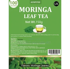 Moringa Leaf Tea Bags, 100 Bags, Herbal Tea No Additives